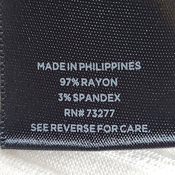 Simply Vera Wang White Ribbed Rayon Span LS Handkerchief Hem Cinch Front Top XL - Picture 15 of 16